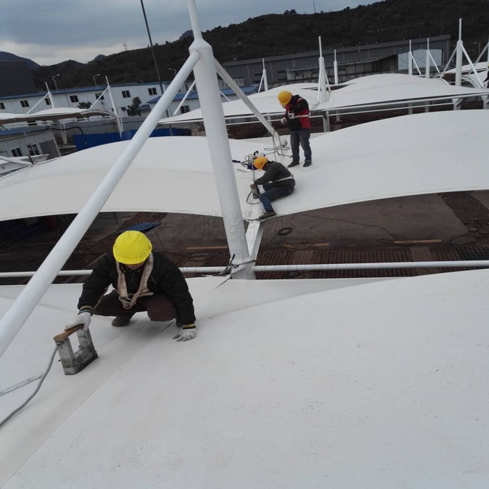 貴陽卷煙廠北部膜結構車棚中標項目施工第三輯